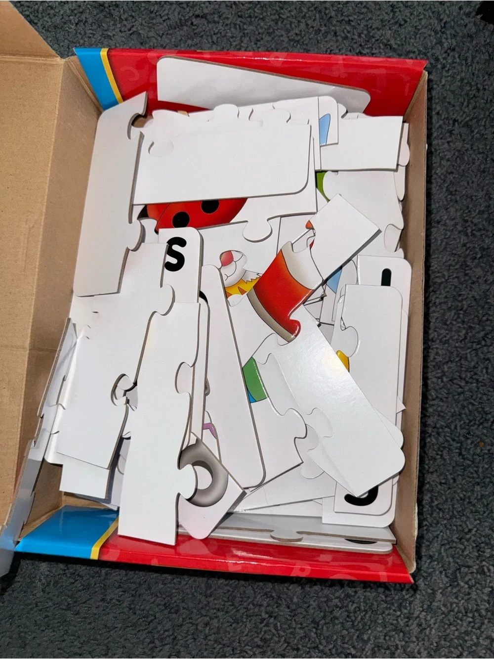 Spelling Puzzle Matching Game - Red